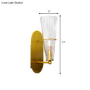 GobekUsa Modern Gold Cone Wall Sconce with Ribbed Glass Shade