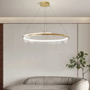 GobekUsa Gold Ring Chandelier LED Pendant Light Modern Hanging Lamp for Home Decoration
