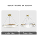 GobekUsa Gold Ring Chandelier LED Pendant Light Modern Hanging Lamp for Home Decoration