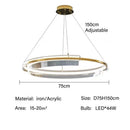 GobekUsa Gold Ring Chandelier LED Pendant Light Modern Hanging Lamp for Home Decoration