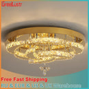 GobekUsa Crystal Drop Chandelier Ceiling Light with RC Dimming for Modern Home Decor