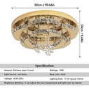 GobekUsa Crystal Drop Chandelier Ceiling Light with RC Dimming for Modern Home Decor