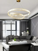 GobekUsa Crystal LED Pendant Light Chandelier for Bedroom Living Room - Adjustable Ceiling Lamp