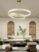GobekUsa Crystal LED Pendant Light Chandelier for Bedroom Living Room - Adjustable Ceiling Lamp