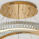 GobekUsa Crystal LED Chandelier: Luxury Modern Ring Stair Hanging Lamp for Living Room Decor