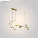 GobekUsa Contemporary Linear and Ring LED Pendant Light for Dining Room - Metal Hanging Island Light with Clear Glass Shade