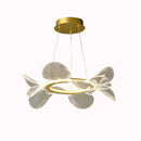 GobekUsa Gold Ring LED Pendant Light with Adjustable Dimming and Clear Acrylic Design