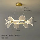 GobekUsa Gold Ring LED Pendant Light with Adjustable Dimming and Clear Acrylic Design