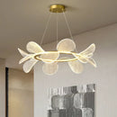 GobekUsa Gold Ring LED Pendant Light with Adjustable Dimming and Clear Acrylic Design