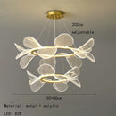 GobekUsa Gold Ring LED Pendant Light with Adjustable Dimming and Clear Acrylic Design