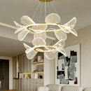 GobekUsa Gold Ring LED Pendant Light with Adjustable Dimming and Clear Acrylic Design