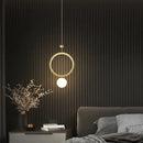 GobekUsa Gold Ring LED Pendant Light for Living Bedroom Kitchen Island Decor