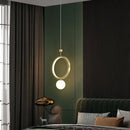GobekUsa Gold Ring LED Pendant Light for Living Bedroom Kitchen Island Decor