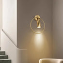 GobekUsa Adjustable LED Brass Gold Ring Wall Sconce Light for Home Hotel Bar