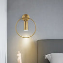 GobekUsa Adjustable LED Brass Gold Ring Wall Sconce Light for Home Hotel Bar