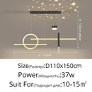 GobekUsa Black Nordic Style LED Pendant Lights for Living Room Dining Room Lighting