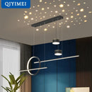 GobekUsa Black Nordic Style LED Pendant Lights for Living Room Dining Room Lighting