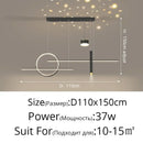 GobekUsa Black Nordic Style LED Pendant Lights for Living Room Dining Room Lighting