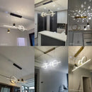 GobekUsa Black Nordic Style LED Pendant Lights for Living Room Dining Room Lighting