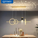 GobekUsa Black Nordic Style LED Pendant Lights for Living Room Dining Room Lighting