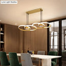 GobekUsa Postmodern Gold Ring Island Pendant Light Fixture, Metal LED Kit with Warm/White Light