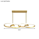 GobekUsa Postmodern Gold Ring Island Pendant Light Fixture, Metal LED Kit with Warm/White Light