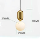 GobekUsa Gold Ring Glass Ball Pendant Light Fixture for Bedroom Living Room.