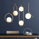 GobekUsa Gold Ring Glass Ball Pendant Light Fixture for Bedroom Living Room.