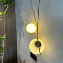 GobekUsa Gold Ring Glass Ball Pendant Light Fixture for Bedroom Living Room.