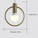 GobekUsa Gold Ring Glass Ball Pendant Light Fixture for Bedroom Living Room.