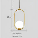 GobekUsa Gold Ring Glass Ball Pendant Light Fixture for Bedroom Living Room.
