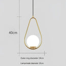 GobekUsa Gold Ring Glass Ball Pendant Light Fixture for Bedroom Living Room.
