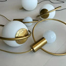 GobekUsa Gold Ring Glass Ball Pendant Light Fixture for Bedroom Living Room.