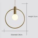 GobekUsa Gold Ring Glass Ball Pendant Light Fixture for Bedroom Living Room.