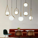 GobekUsa Gold Ring Glass Ball Pendant Light Fixture for Bedroom Living Room.