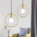 GobekUsa Gold Ring Glass Ball Pendant Light Fixture for Bedroom Living Room.