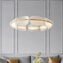 GobekUsa Gold Ring White Acrylic Pendant Light for Parlor Dining Room