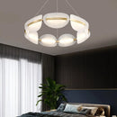 GobekUsa Gold Ring White Acrylic Pendant Light for Parlor Dining Room