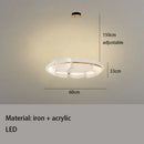 GobekUsa Gold Ring White Acrylic Pendant Light for Parlor Dining Room