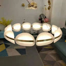 GobekUsa Gold Ring White Acrylic Pendant Light for Parlor Dining Room