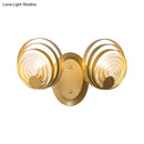 GobekUsa Gold Metallic Circular Ripple Glass Wall Light for Modern Living Room - 1/2 Light Fixture