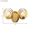 GobekUsa Gold Metallic Circular Ripple Glass Wall Light for Modern Living Room - 1/2 Light Fixture