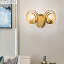 GobekUsa Gold Metallic Circular Ripple Glass Wall Light for Modern Living Room - 1/2 Light Fixture