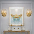 GobekUsa Gold Metallic Circular Ripple Glass Wall Light for Modern Living Room - 1/2 Light Fixture