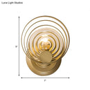 GobekUsa Gold Metallic Circular Ripple Glass Wall Light for Modern Living Room - 1/2 Light Fixture