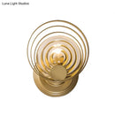 GobekUsa Gold Metallic Circular Ripple Glass Wall Light for Modern Living Room - 1/2 Light Fixture