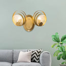 GobekUsa Gold Metallic Circular Ripple Glass Wall Light for Modern Living Room - 1/2 Light Fixture