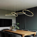 GobekUsa Gold Round Ceiling Chandelier - Elegant Dining Room Hanging Lamp