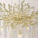GobekUsa Gold Round Crystal Branches Chandelier