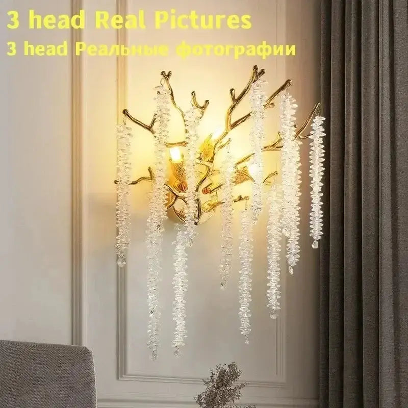 GobekUsa Gold Round Crystal Branches Chandelier, photo 7 of 7